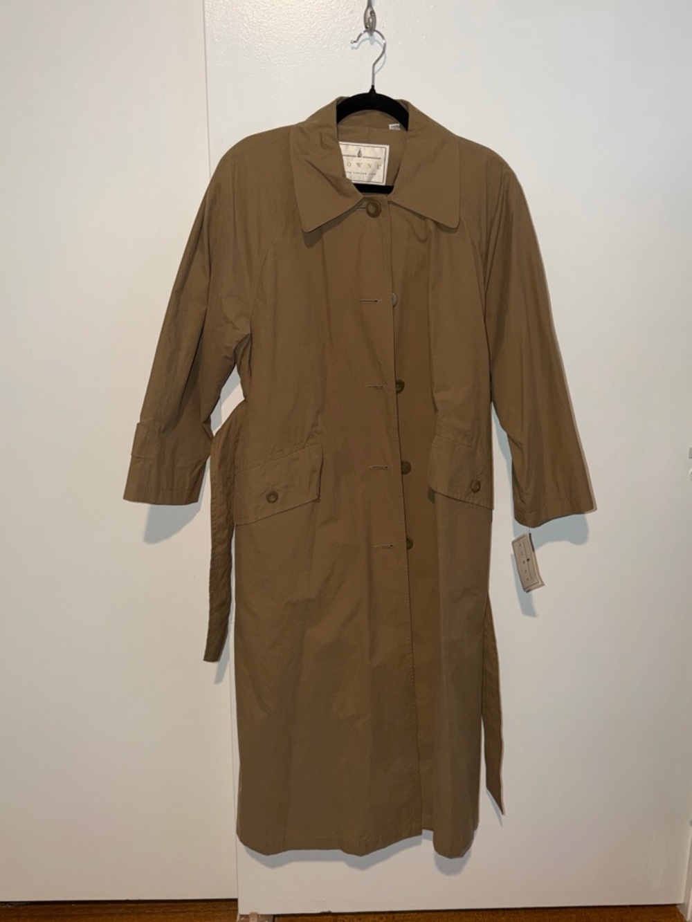 New Towne from London Fog Vintage Desert Belted Trench Coat Size 8 Petite - Picture 8 of 9